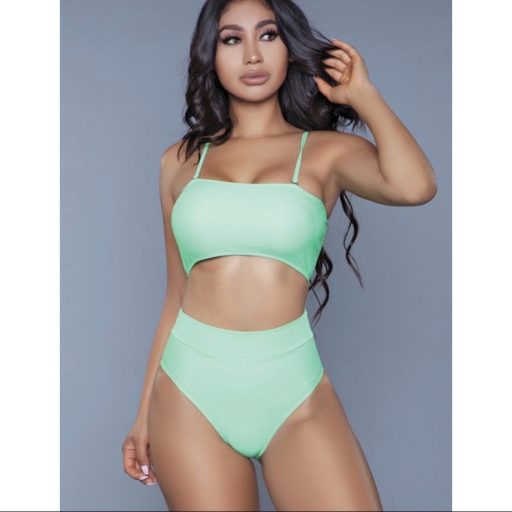 NEON GREEN TWO PIECE SWIM